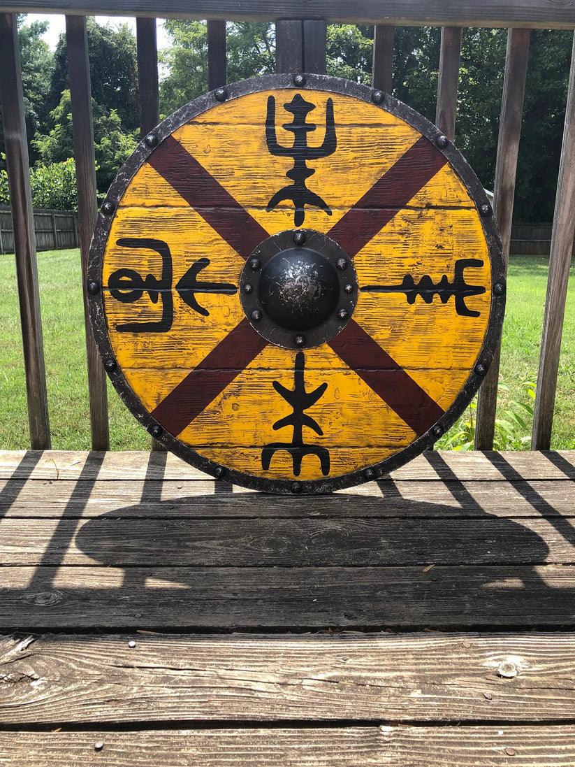 Escudo de tablón King Finehair Vegvisir 24"
