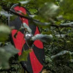 Escudo vikingo de madera lisa y acero - Escudo medieval LARP, 24"