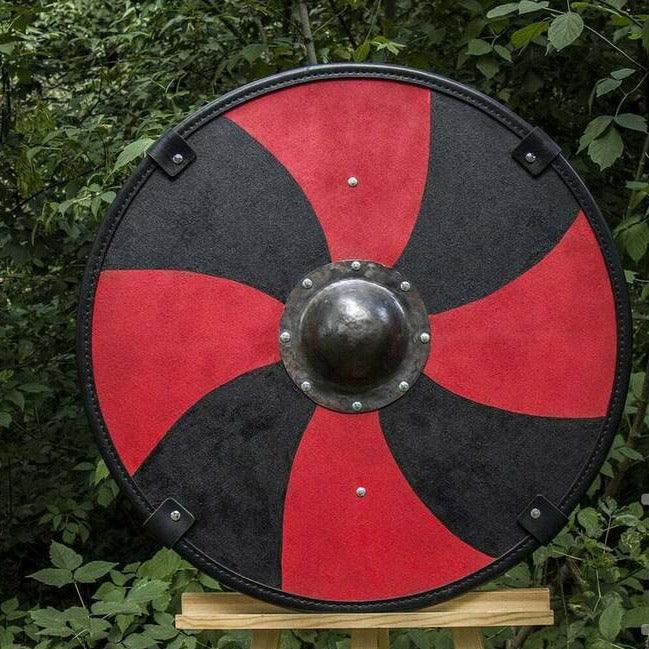 Escudo vikingo de madera lisa y acero - Escudo medieval LARP, 24"