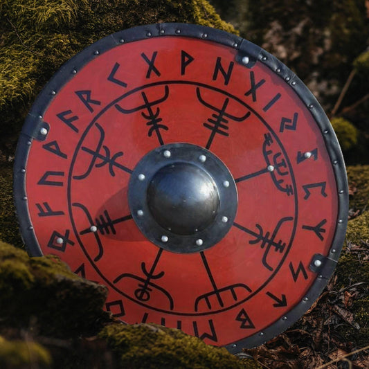 Escudo vikingo de runas Vegvisir lisas, 24"
