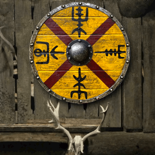 Escudo de tablón King Finehair Vegvisir 24" 