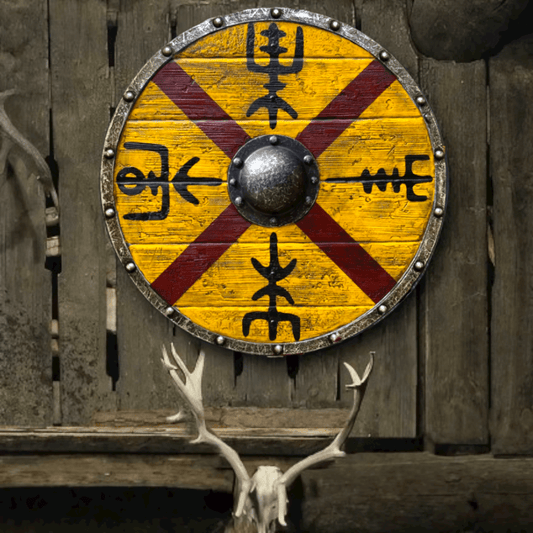 Escudo de tablón King Finehair Vegvisir, 24" 