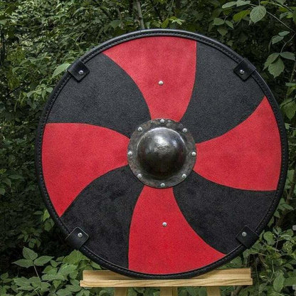 Escudo vikingo de madera lisa y acero - Escudo medieval LARP, 24"